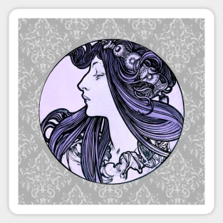 Alphonse Mucha Vintage Girl with a Twist 2 of 4 mug,coffee mug,t-shirt,pin,tapestry,notebook,tote,phone cover,pillow Sticker
